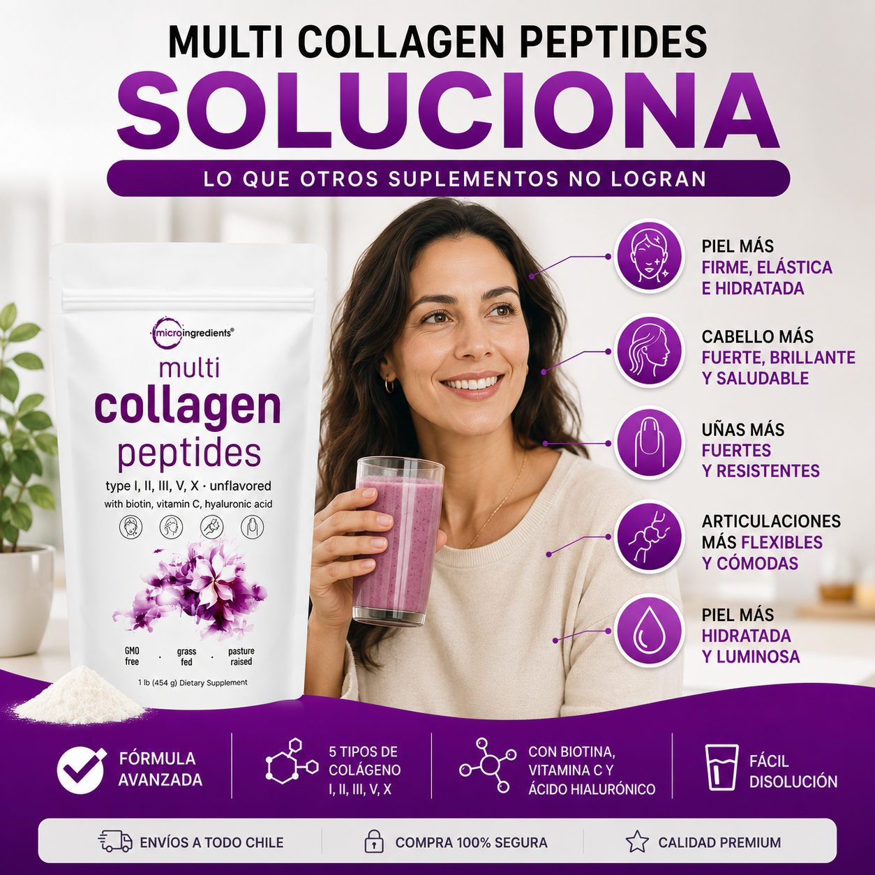 Collagen Peptides Multi / Apoya tu belleza y bienestar desde el interior.